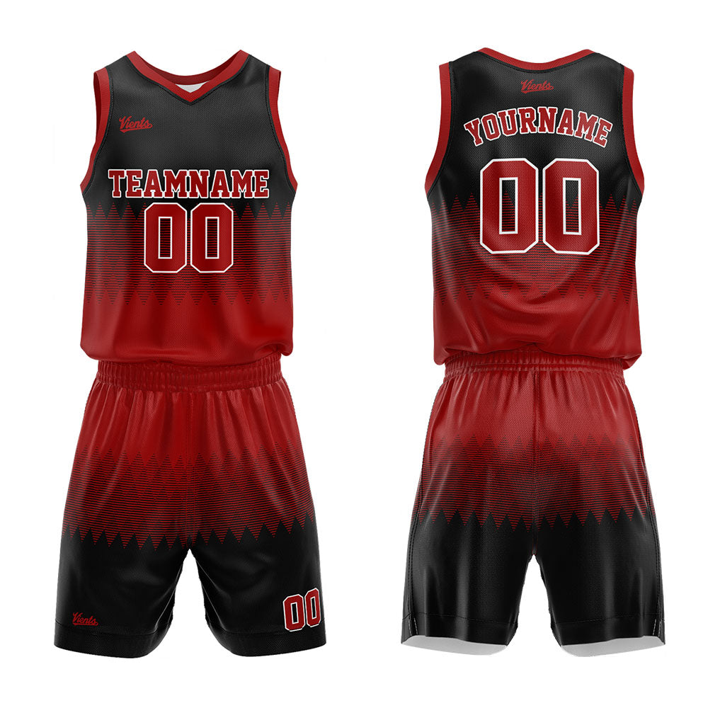 custom basketball suit for adults and kids  personalized jersey black-wine red