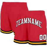 custom red-white-black-yellow authentic throwback basketball shorts