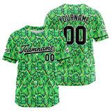 Custom Full Print Design Baseball Jersey green