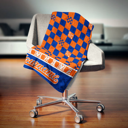 custom ultra-soft micro fleece blanket royal-orange