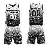 custom triangular gradient basketball suit for adults and kids  personalized jersey black