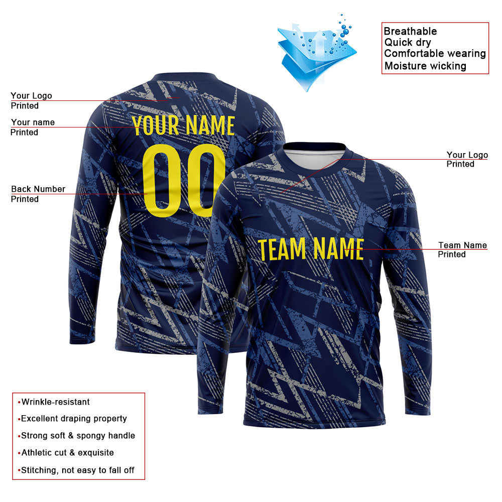 Custom Basketball Soccer Football Shooting Long T-Shirt for Adults and Kids Navy