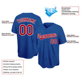 customized authentic baseball jersey royal-red-white mesh