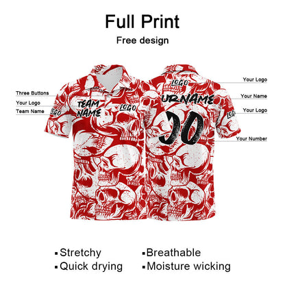 Custom Football Polo Shirts  Add Your Unique Logo/Name/Number Red&White