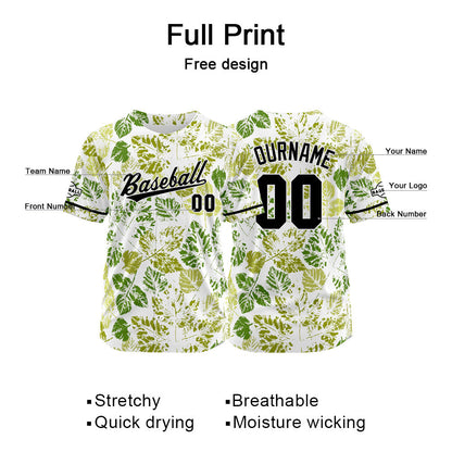 Custom Full Print Design Baseball Jersey chartreuse