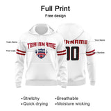 Custom Sweatshirt Hoodie For Men Women Girl Boy Print Your Logo Name Number White&Red&Black
