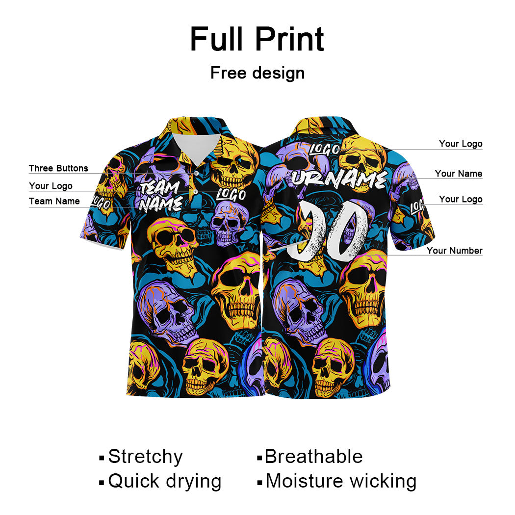Custom Football Polo Shirts  Add Your Unique Logo/Name/Number Purple&Green