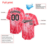 custom full print design authentic red tie-dyed baseball jersey
