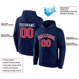 custom authentic pullover sweatshirt hoodie navy-red-white