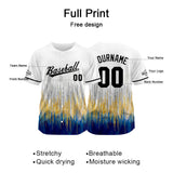 Custom Full Print Design Baseball Jersey white-blue-cream