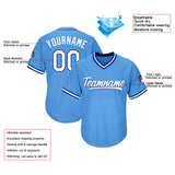 custom baseball jersey shirt light blue-white-royal
