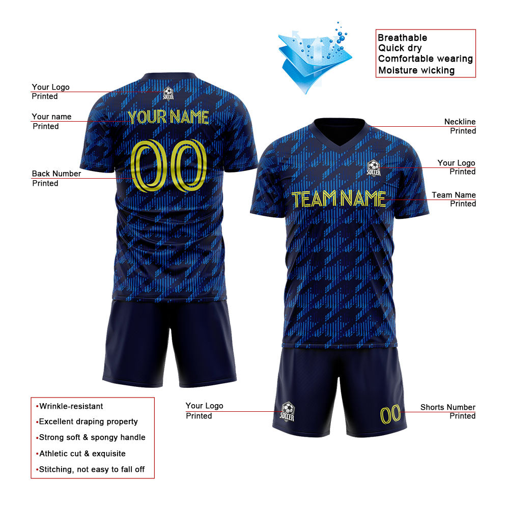 custom soccer uniform jersey kids adults personalized set jersey shirt blue