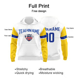 Custom Sweatshirt Hoodie For Men Women Girl Boy Print Your Logo Name Number White&Yellow&Royal