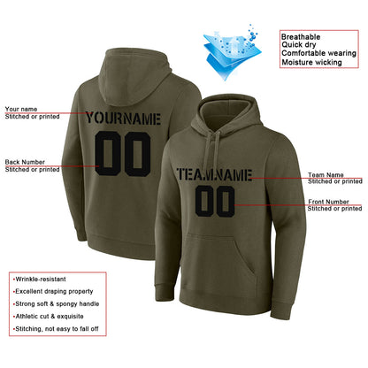 custom authentic pullover sweatshirt hoodie olive-black