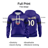 Custom Sweatshirt Hoodie For Men Women Girl Boy Print Your Logo Name Number Purple&Black&White&Gold