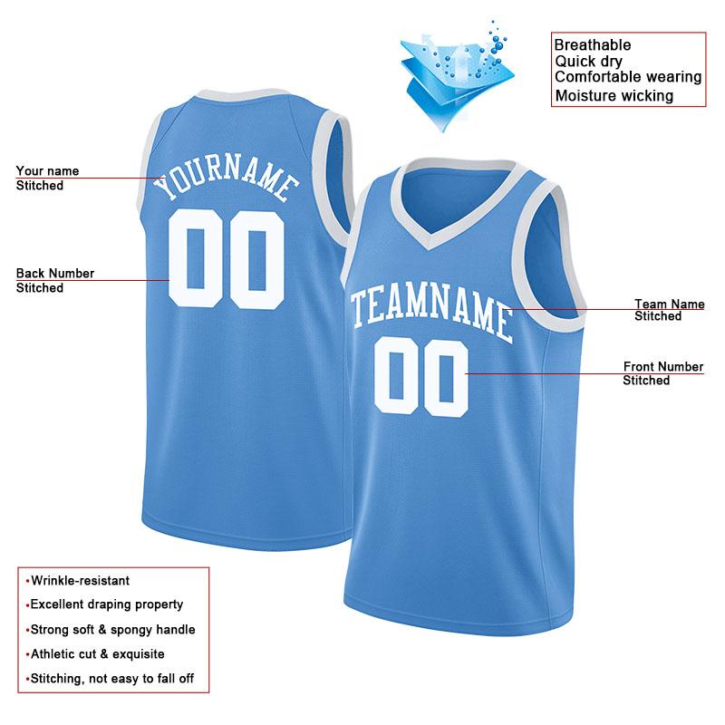 Custom Own Royal White Light Blue Basketball Stitched Jersey Free Shipping  – Fiitg