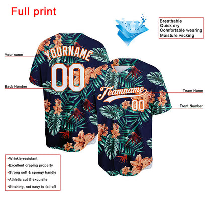 custom full print design authentic rainforest baseball jersey