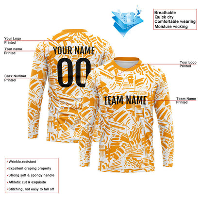 Custom Basketball Soccer Football Shooting Long T-Shirt for Adults and Kids Orange