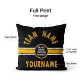 Custom Football Throw Pillow for Men Women Boy Gift Printed Your Personalized Name Number Black & White & Yellow