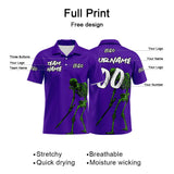 Custom Football Polo Shirts  Add Your Unique Logo/Name/Number Purple
