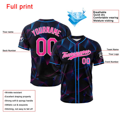 Custom Full Print Design Baseball Jersey Gradient Triangle