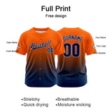 Custom Full Print Design Baseball Jersey navy-orange