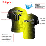 Custom Full Print Design Baseball Jersey Yellow-Black