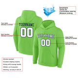 custom authentic pullover sweatshirt hoodie neon green-white-navy