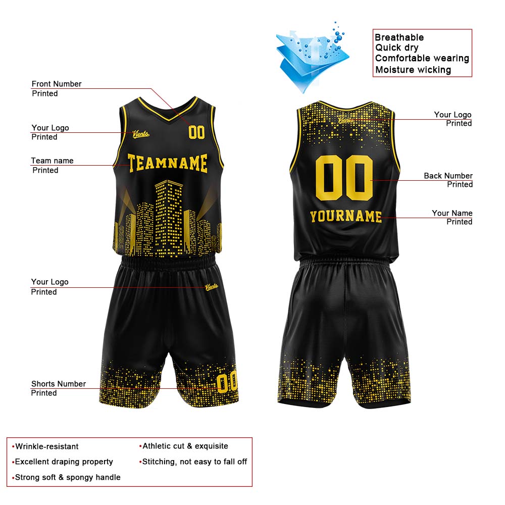custom city night scene basketball suit kids adults personalized jersey