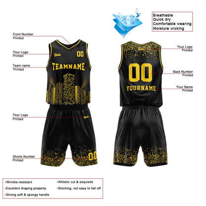 custom city night scene basketball suit kids adults personalized jersey
