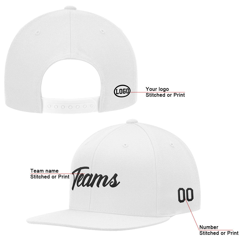 custom authentic hat white-black
