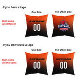 Custom Football Throw Pillow for Men Women Boy Gift Printed Your Personalized Name Number Orange&Black&White