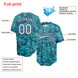custom full print design authentic green camouflage baseball jersey