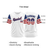 Custom Full Print Design Baseball Jersey us flag
