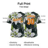 Custom Full Print Design Baseball Jersey gray-black-orange