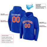 custom authentic pullover sweatshirt hoodie blue-orange-white