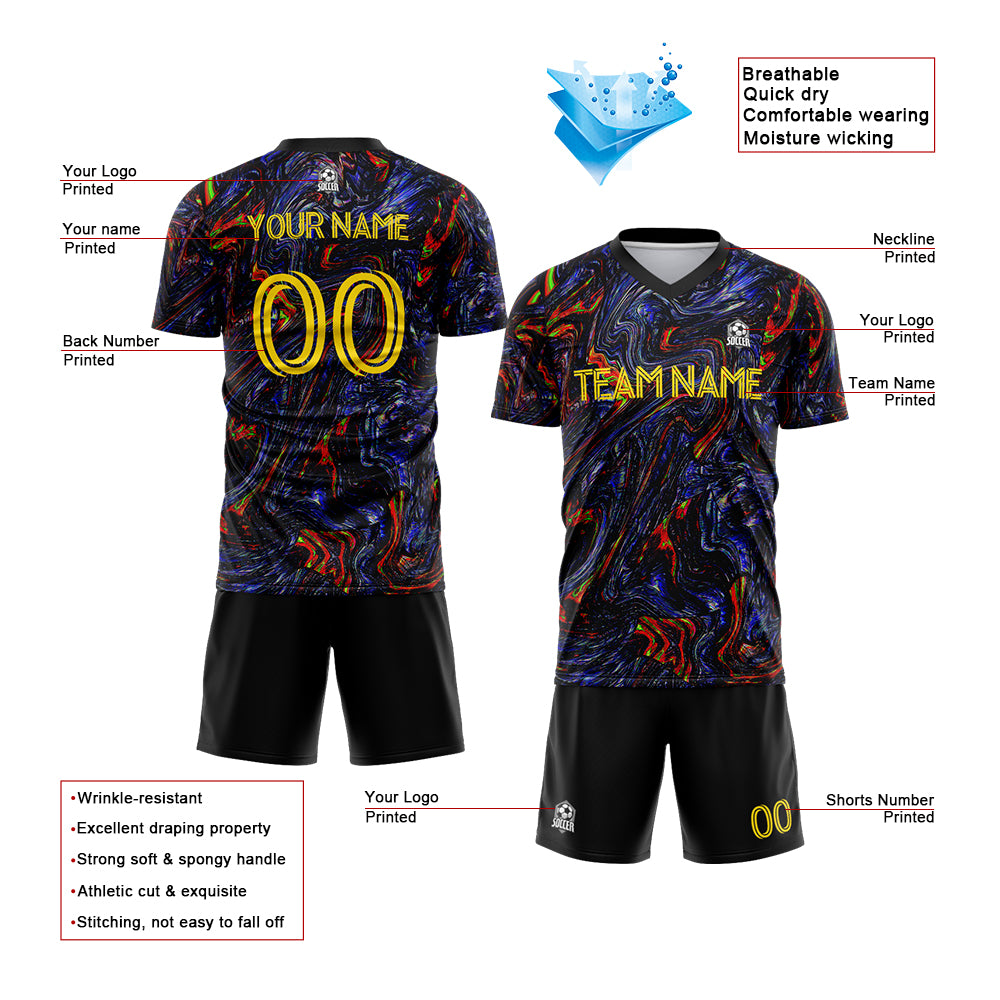 custom soccer uniform jersey kids adults personalized set jersey shirt black