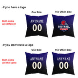Custom Football Throw Pillow for Men Women Boy Gift Printed Your Personalized Name Number Purple&Black&Gold