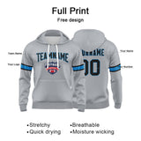 Custom Sweatshirt Hoodie For Men Women Girl Boy Print Your Logo Name Number Gray&Blue&Black