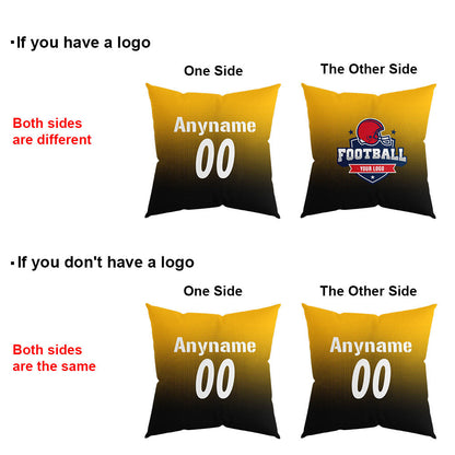 Custom Football Throw Pillow for Men Women Boy Gift Printed Your Personalized Name Number Yellow&Black&White