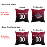 Custom Football Throw Pillow for Men Women Boy Gift Printed Your Personalized Name Number Red&Black&White