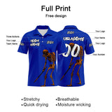 Custom Football Polo Shirts  Add Your Unique Logo/Name/Number Blue