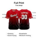 Custom Full Print Design Baseball Jersey red-black