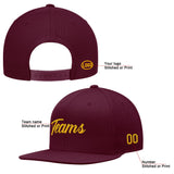 custom authentic hat burgundy-yellow