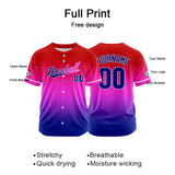 Custom Full Print Design Baseball Jersey navy-purple-red