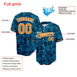 custom full print design authentic blue camouflage baseball jersey