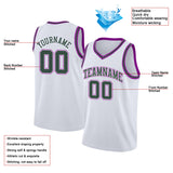custom authentic  basketball jersey white-green-purple