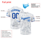 Custom Full Print Design Baseball Jersey white-blue