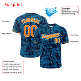 Custom Full Print Design Baseball Jersey blue camouflage