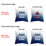 Custom Football Throw Pillow for Men Women Boy Gift Printed Your Personalized Name Number Royal&Gray&White